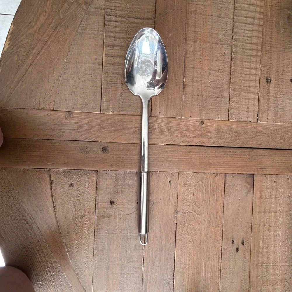 Eterna by Ekco Stainless Steel Solid‎ Serving Spoon 18/8 Silver Hanging Loop